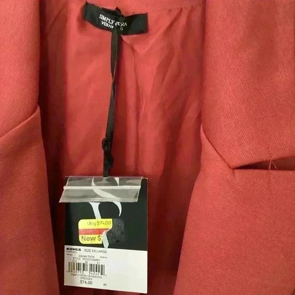 NWT Simply Vera Raspberry Red Casual Blazer Jacket Size XXL - Picture 4 of 8